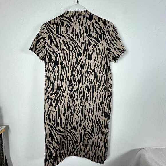 Dana Buchman Womens Animal Print Short-Sleeve Button-Front Shirt Dress Size 12 - Picture 2 of 7